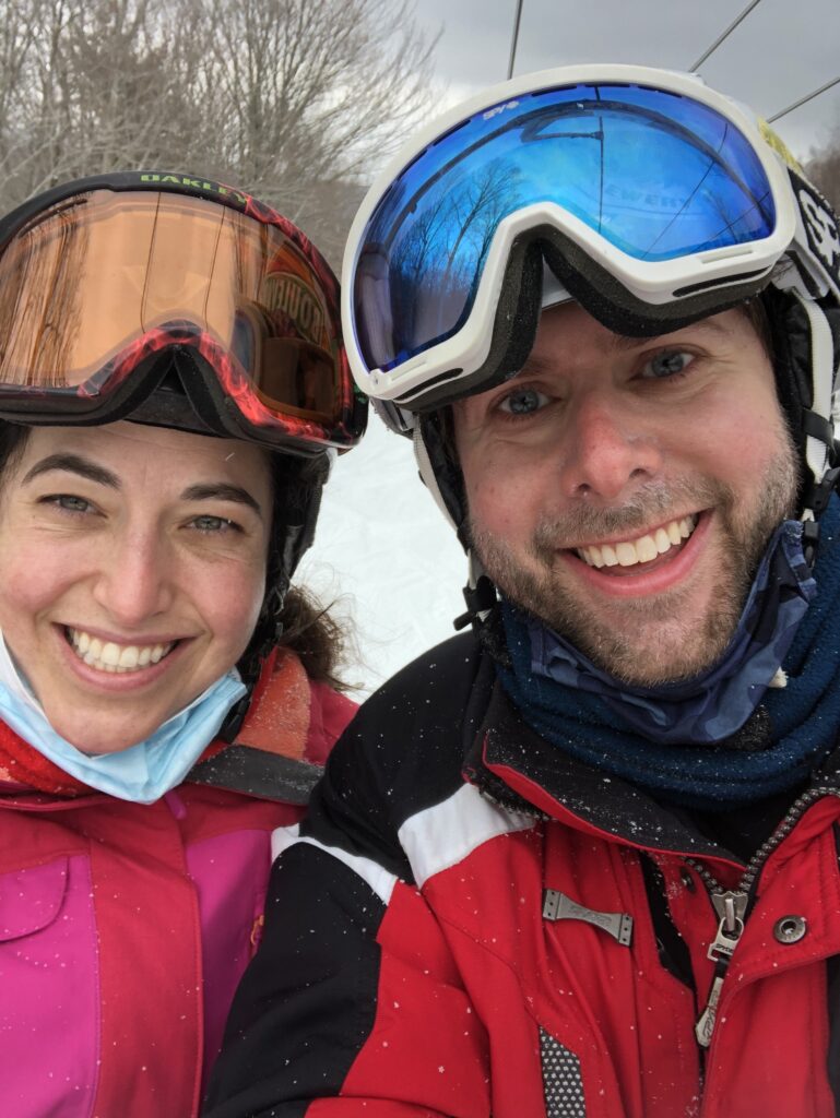 here we are on the slopes 48 hours later in Vermont