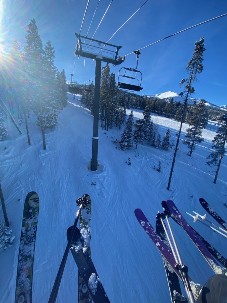 the view from the charlift at Breckenridge, Colorado, in 2021
