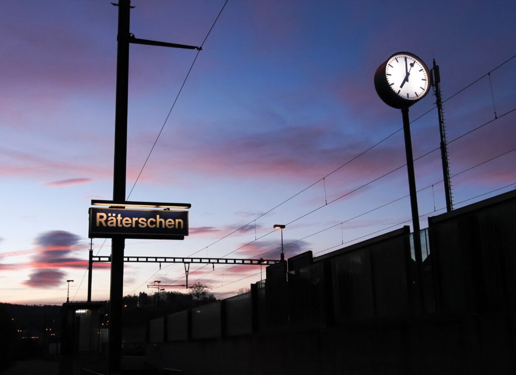 That’s a photo of a train station in Switzerland
