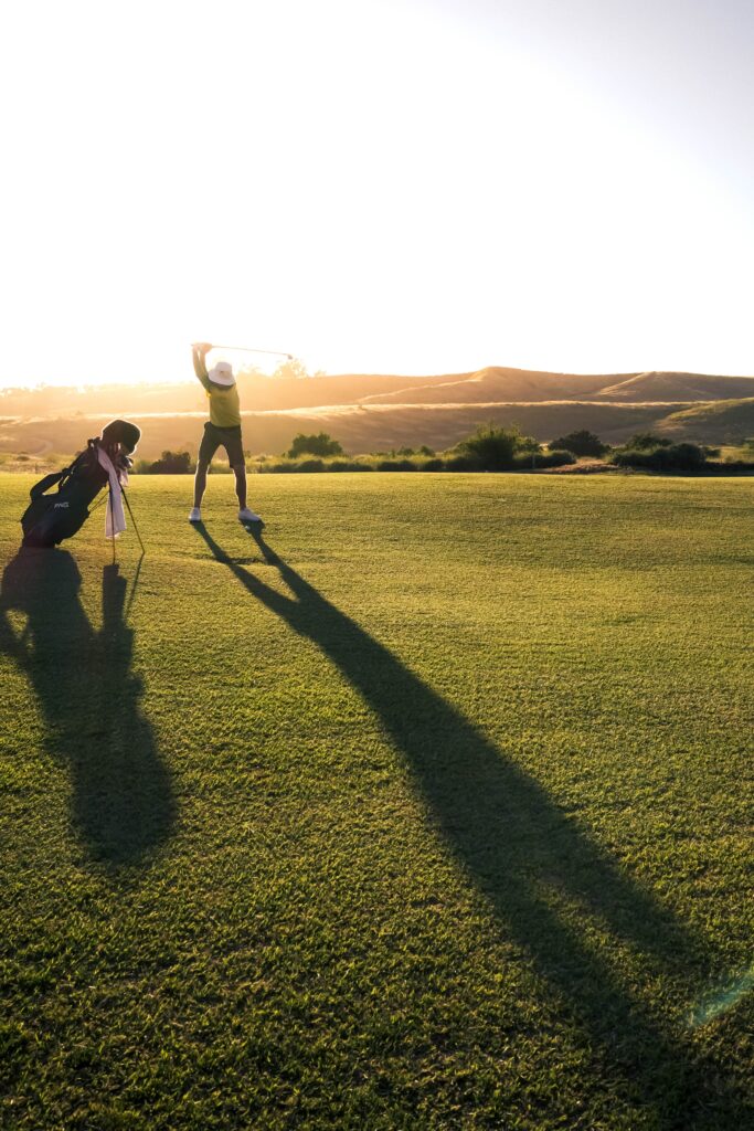 Here's a photo of a golfer. Not to overcomplicate things, but he could probably use a little more rotation here in the backswing.