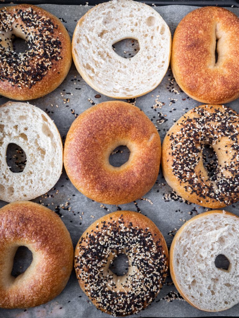 That's a photo of bagels, though weirdly, the Unsplash alt text describes this as "brown donuts on gray tray photo." No idea what's going on there.