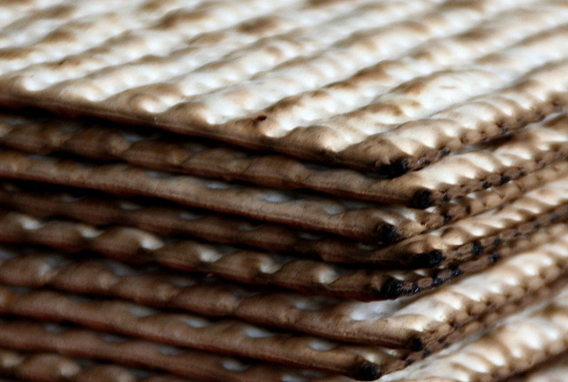 matzah at the Passover table
