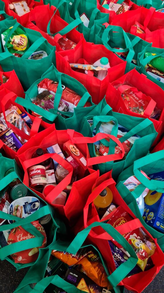 food ready for donation at a food bank in Australia