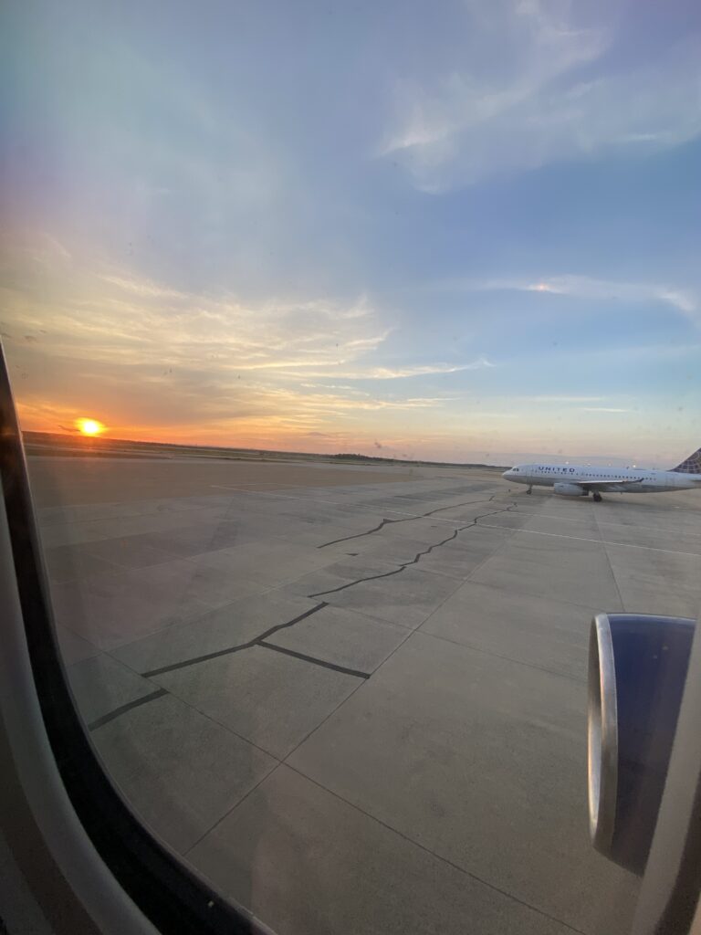 a photo I took from my seat as the sun set over Dulles Int'l