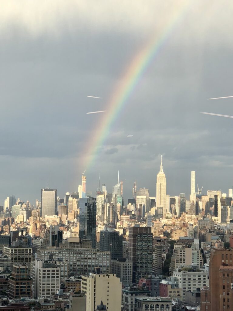a photo of a rainbow, as seen from The New Yorker offices
