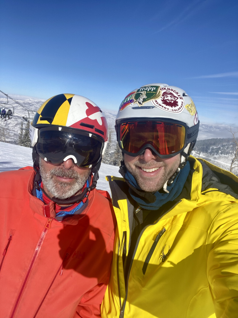 That's me and my dad, out skiing this week in Utah.